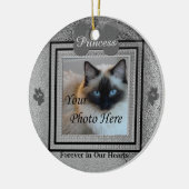 Dog of Cat Memorial Custom Silver Keramisch Ornament (Links)