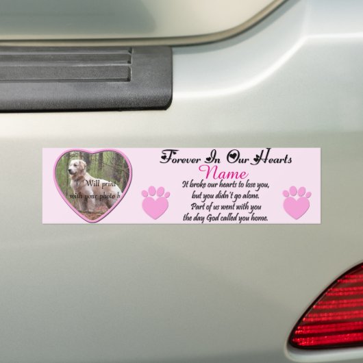 Dog of Cat Memorial Pink Bumpersticker (Op auto)