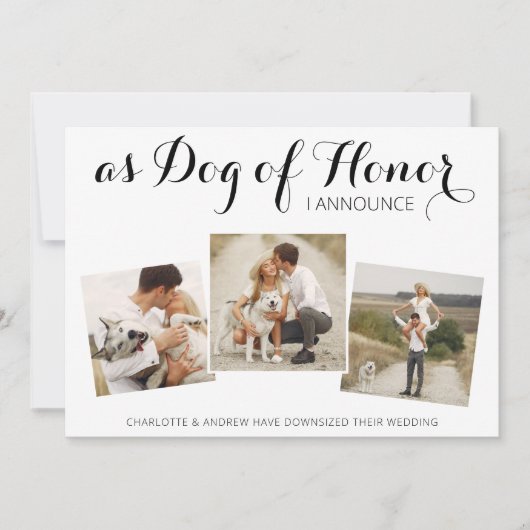 Dog of Honor Change Plans Wedding Announcement Save The Date (Voorkant)