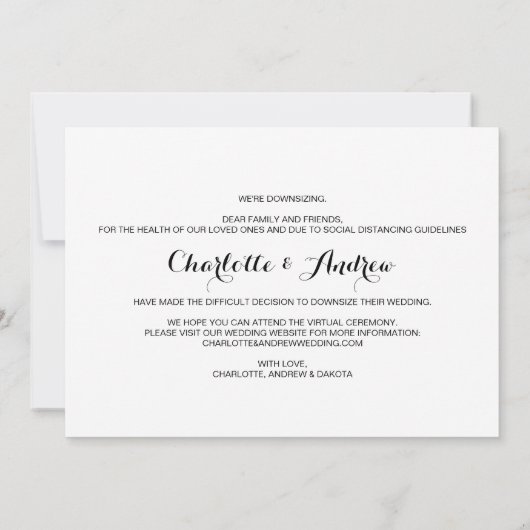 Dog of Honor Change Plans Wedding Announcement Save The Date (Achterkant)