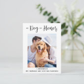 Dog of Honor Dog Wedding Save the Date Aankondigingskaart (Staand voorkant)