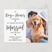 Dog of Honor Dog Wedding Save the Date Aankondigingskaart (Voorkant)