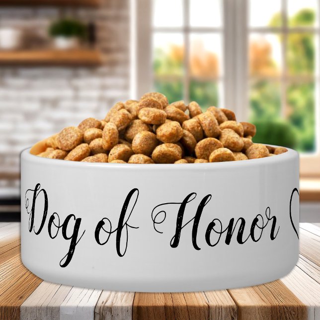 Dog of Honor Personalized Pet Wedding Food Voerbakje (Creator heeft geüpload)