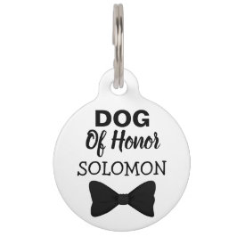 Dog of Honor pet bruiloft zwarte bowtie Huisdierpenning