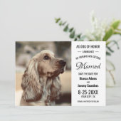 Dog of Honor Pet Photo Wedding Save the Date (Staand voorkant)