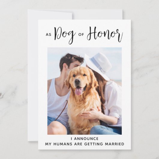 Dog of Honor Pet Wedding Dog Save The Date (Voorkant)