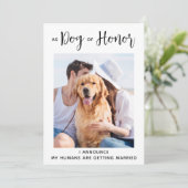 Dog of Honor Pet Wedding Dog Save The Date (Staand voorkant)
