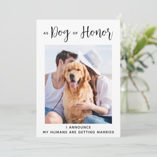 Dog of Honor Pet Wedding Dog Save The Date (Staand voorkant)