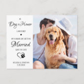 Dog of Honor Pet Wedding Photo Save the Date Aankondigingskaart (Voorkant)