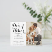 Dog of Honor Photo Pet Wedding Save the Date Aankondigingskaart (Staand voorkant)