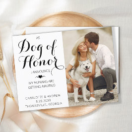 Dog of Honor Photo Pet Wedding Save the Date Aankondigingskaart