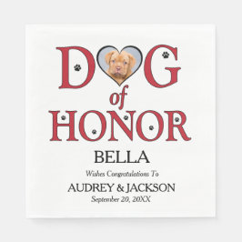 Dog of Honor Wedding Napkin with Photo Servet