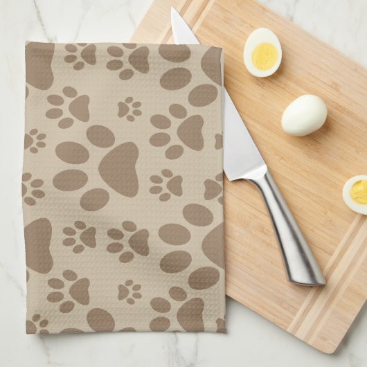 Dog- of kattenschilderafdrukken theedoek (Quarter Fold)