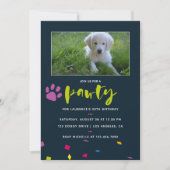 Dog of Puppy Birthday photoconfetti nodigt Kaart (Voorkant)