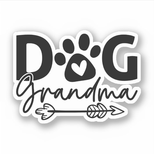 Dog Oma Granddog Funny Dog Owner Hondenliefhebber Sticker (Voorkant)