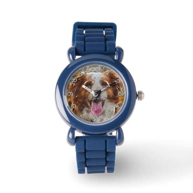 Dog - Omlijsting met zwarte cijfers Horloge (Voorkant)