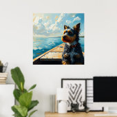 Dog on a boat poster (Thuiskantoor)