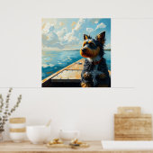 Dog on a boat poster (Keuken)