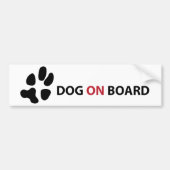 DOG ON BOARD BUMPERSTICKER (Voorkant)