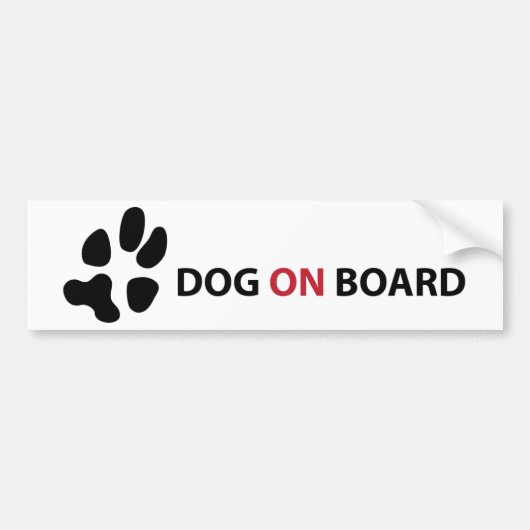 DOG ON BOARD BUMPERSTICKER (Voorkant)