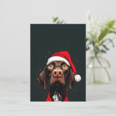 Dog on Christmas Cards Feestdagenkaart (Staand voorkant)