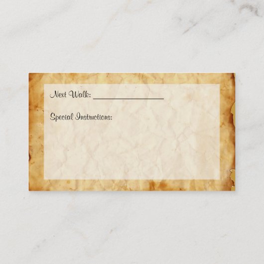 Dog on Leash Dog Walking Service Visitekaartje (Achterkant)