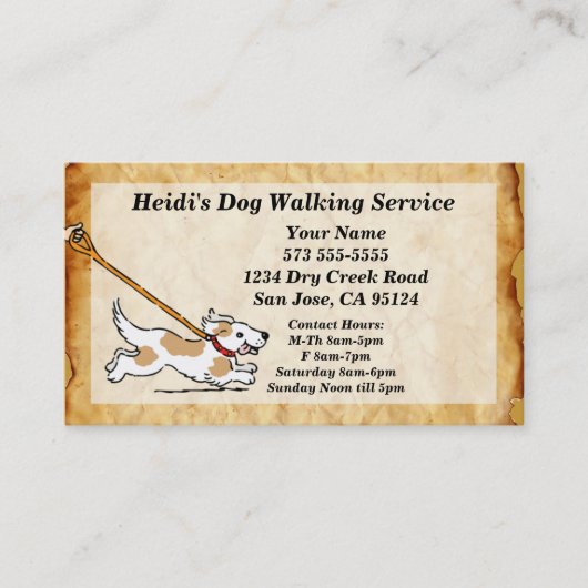 Dog on Leash Dog Walking Service Visitekaartje (Voorkant)