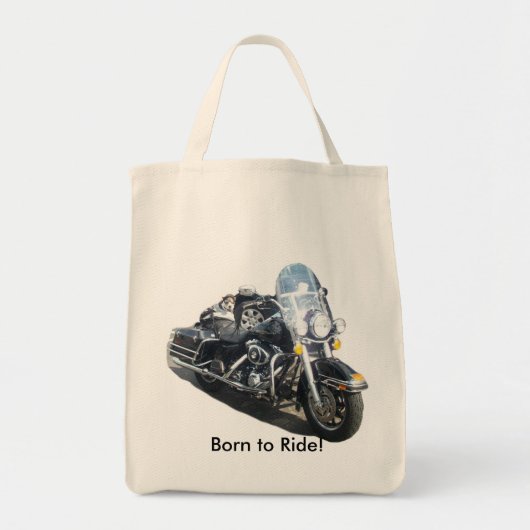 Dog on Motorcycle Ready voor die Ride Bag Tote Bag (Voorkant)