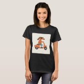 Dog on Scooter - Funny and Stylish Illustration T-shirt (Voorkant volledig)