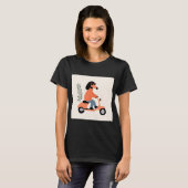 Dog on Scooter - Funny and Stylish Illustration T-shirt (Voorkant volledig)