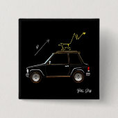 Dog on Wall Street Petra Gliff Square Button (Voorkant)