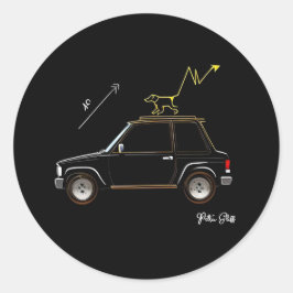 Dog on Wall Street Round Large Stickers