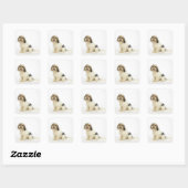 Dog on White 104 Vierkante Sticker (Vel)