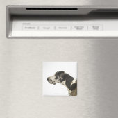 Dog on White 11 Magneet (Insitu (Vaatwasser))