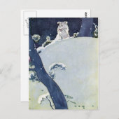 Dog onder Snowy Pines Briefkaart (Voorkant / Achterkant)