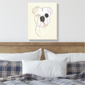 Dog One Line Tekening met kleur Canvas Afdruk (Insitu (Slaapkamer))