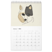Dog One Line Tekeningen met kleur Kalender (Jan 2026)