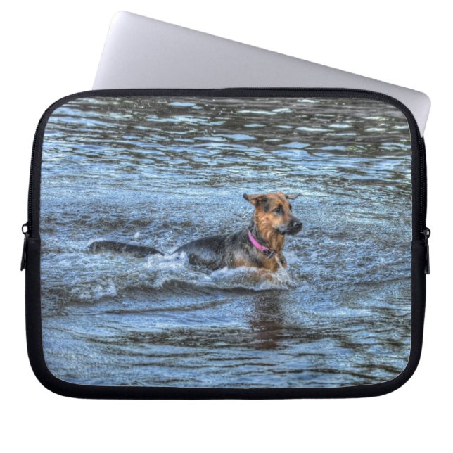 Dog-ontwerpen voor dichter- en dichter-liefhebbers laptop sleeve (Voorkant)