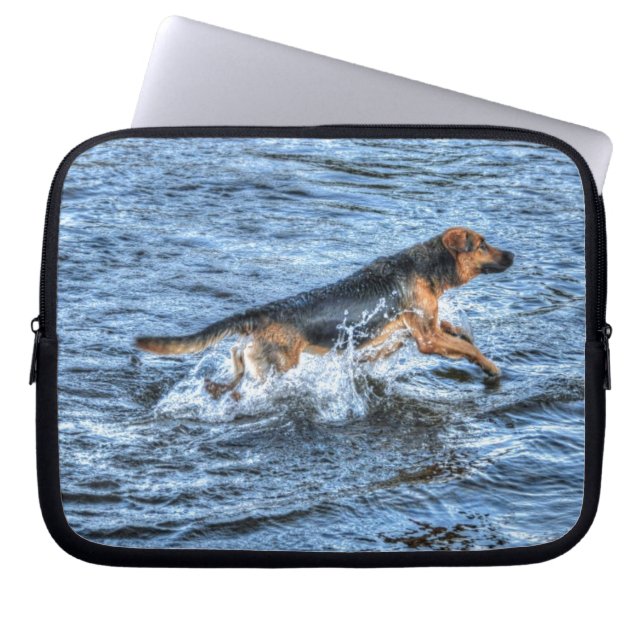 Dog-ontwerpen voor dichter- en dichter-liefhebbers laptop sleeve (Voorkant)