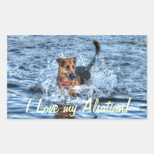 Dog-ontwerpen voor dichter- en dichter-liefhebbers rechthoekige sticker