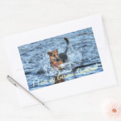 Dog-ontwerpen voor dichter- en dichter-liefhebbers rechthoekige sticker (Envelop)