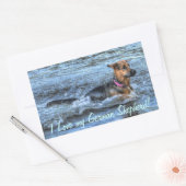 Dog-ontwerpen voor dichter- en dichter-liefhebbers rechthoekige sticker (Envelop)