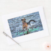 Dog-ontwerpen voor dichter- en dichter-liefhebbers rechthoekige sticker (Envelop)