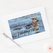 Dog-ontwerpen voor dichter- en dichter-liefhebbers rechthoekige sticker (Envelop)