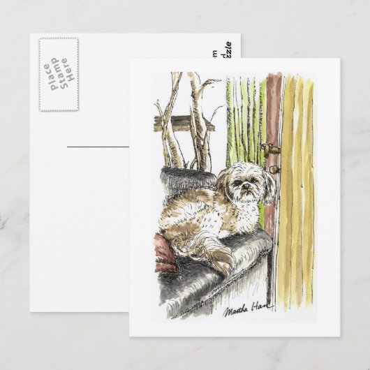 Dog op Briefkaarten met een sofa (Voorkant / Achterkant)
