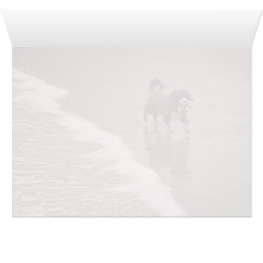 Dog op de Beach Sepia Toned Blank (Binnen Horizontaal (Onder))