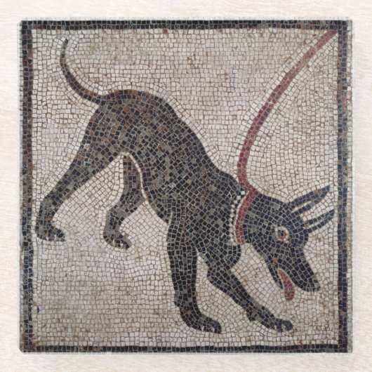 Dog op een as van Pompeii Glazen Onderzetter (Voorkant)