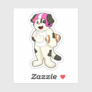 Dog op Football Sport Sticker