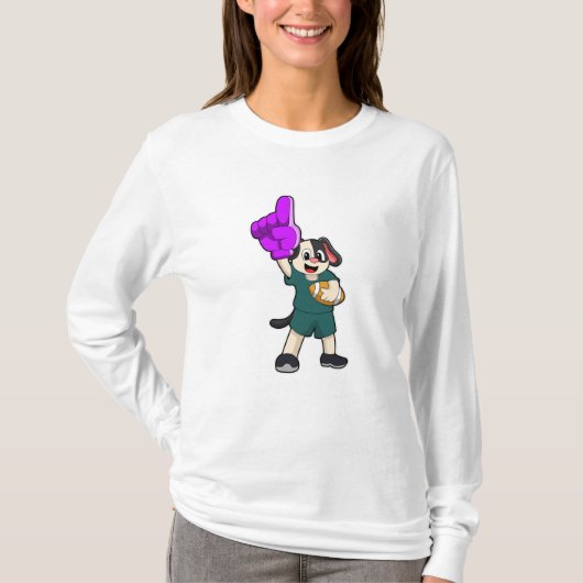 Dog op Football Sport T-shirt (Voorkant)