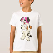 Dog op Football Sport T-shirt (Voorkant)